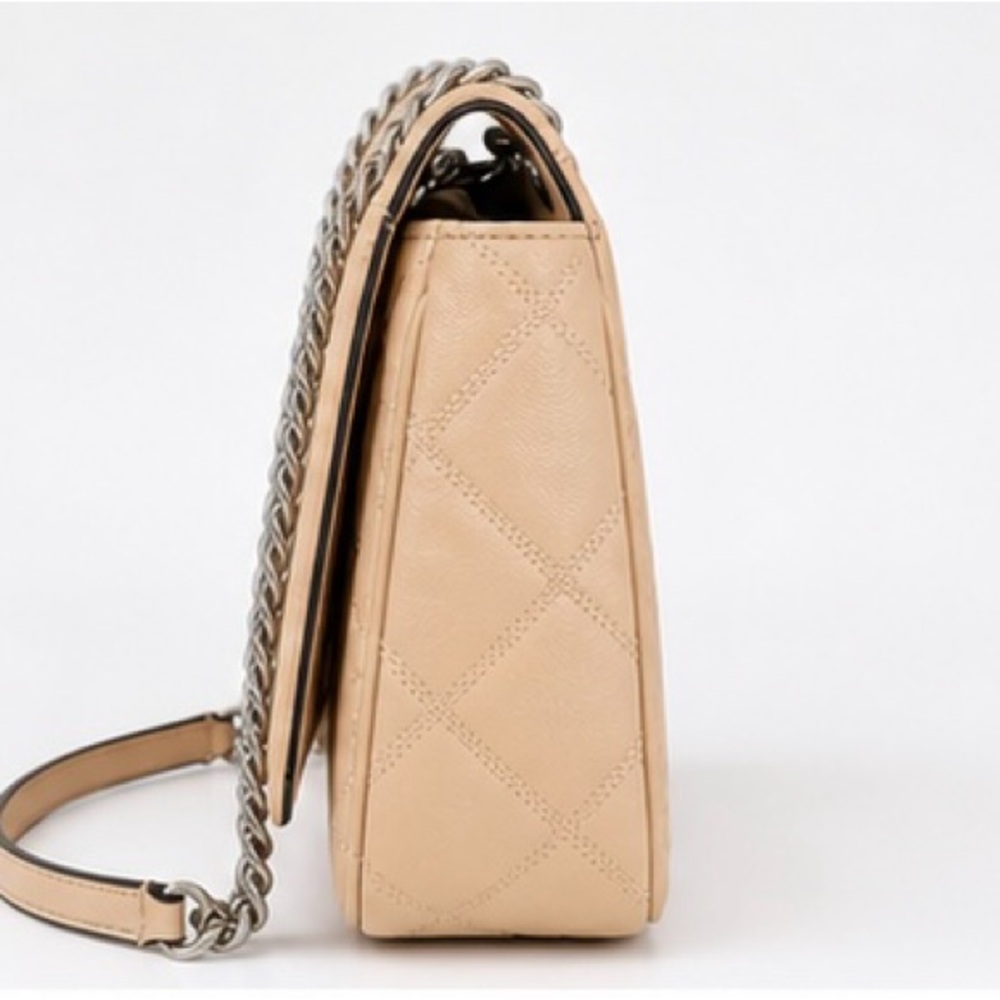 Tory Burch Beige Quilted Leather Chain Crossbody Shoulder Bag - Picture 3 of 14